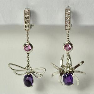 Chaumet. Boucles d'Oreilles, Or 18k " Attrape-moi Si Tu M'aimes"