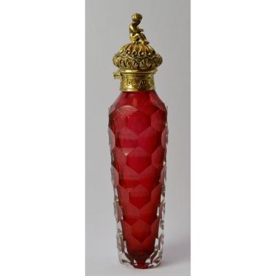 Cut Crystal Salt Flask, Vermeil Stopper