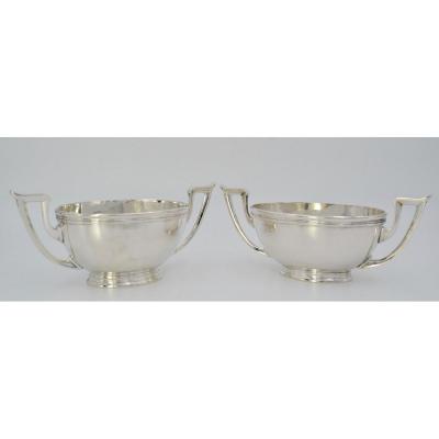 Poland. Pair Of Sauce Boats In Silver Early 20th Century