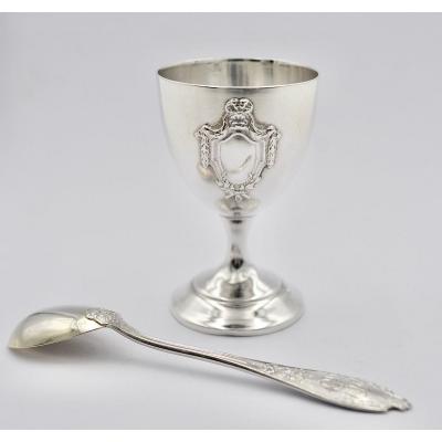 Egg Cup In Silver France Around 1880