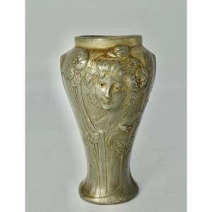 Art Nouveau. Vase En étain / George Flamand 
