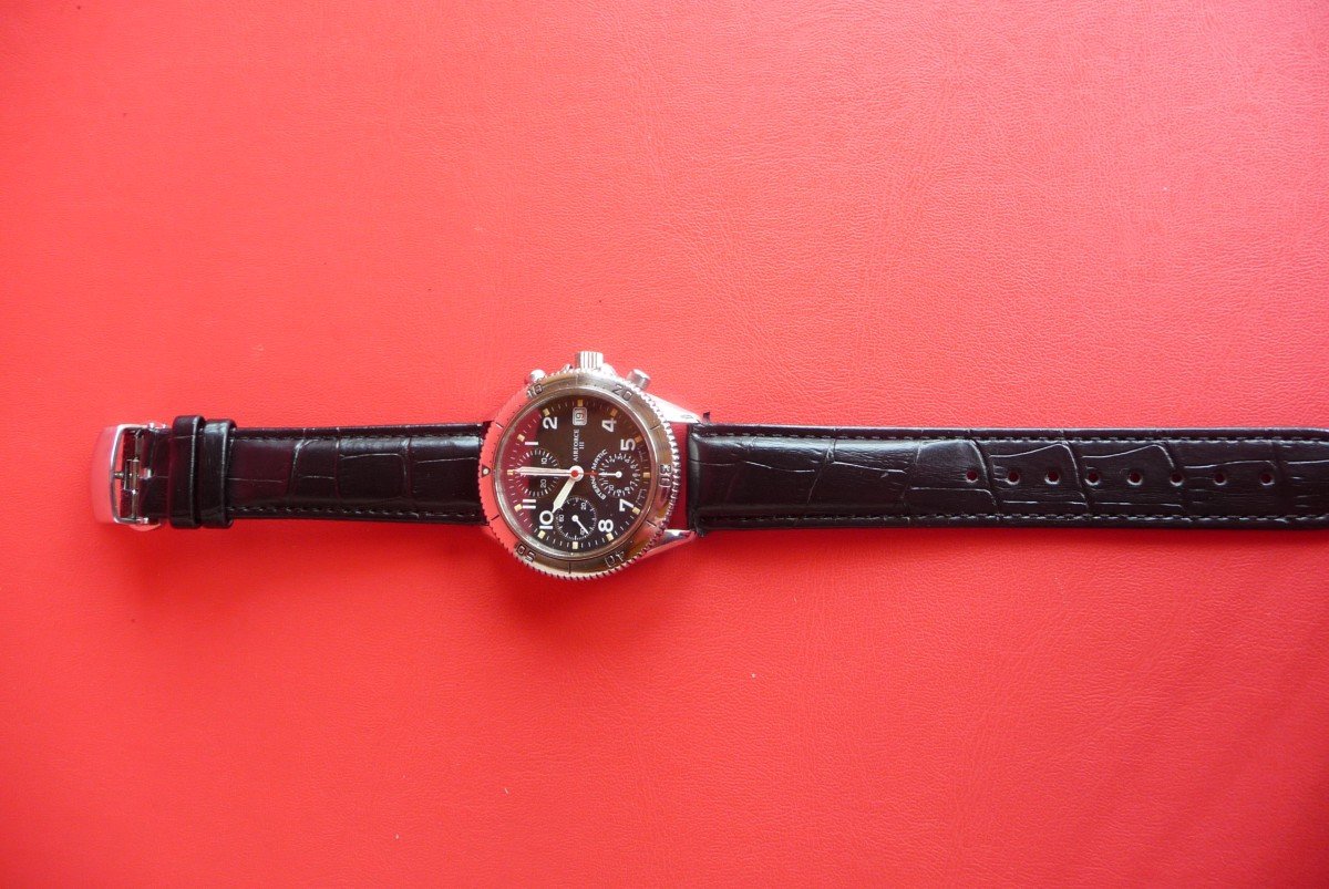 Eterna: Automatic Chronograph Watch (air Force III) In Steel, 2000s-photo-2