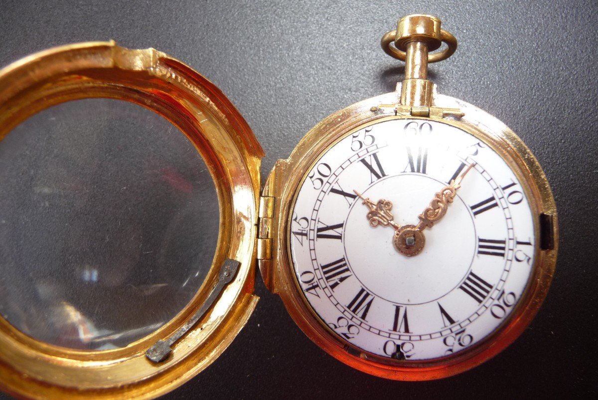 Rare Hour And Quarter Striking Watch By (arl Dobson London), Circa 1740-photo-2