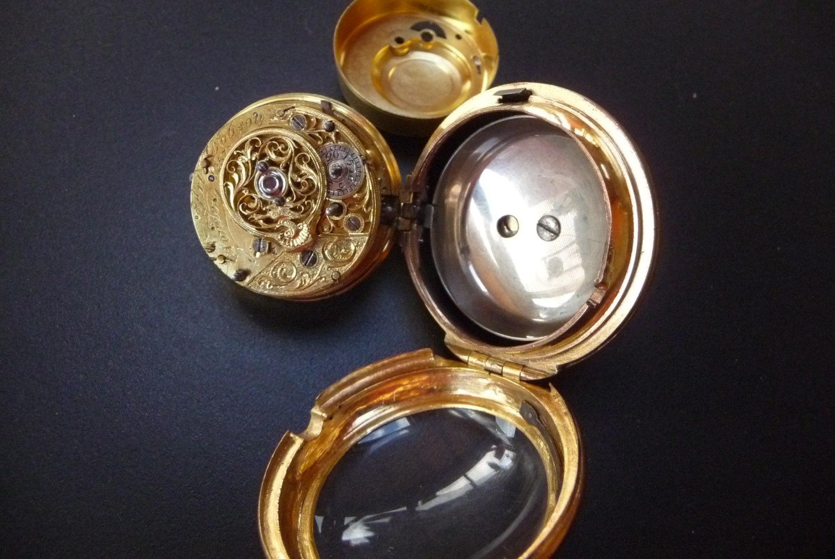 Rare Hour And Quarter Striking Watch By (arl Dobson London), Circa 1740-photo-1