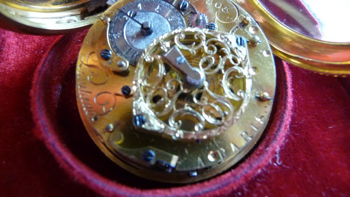 Exceptionnelle Montre En Or émaillée à Sonnerie De Lieutaud à Paris, époque Louis XVI état Neuf-photo-4