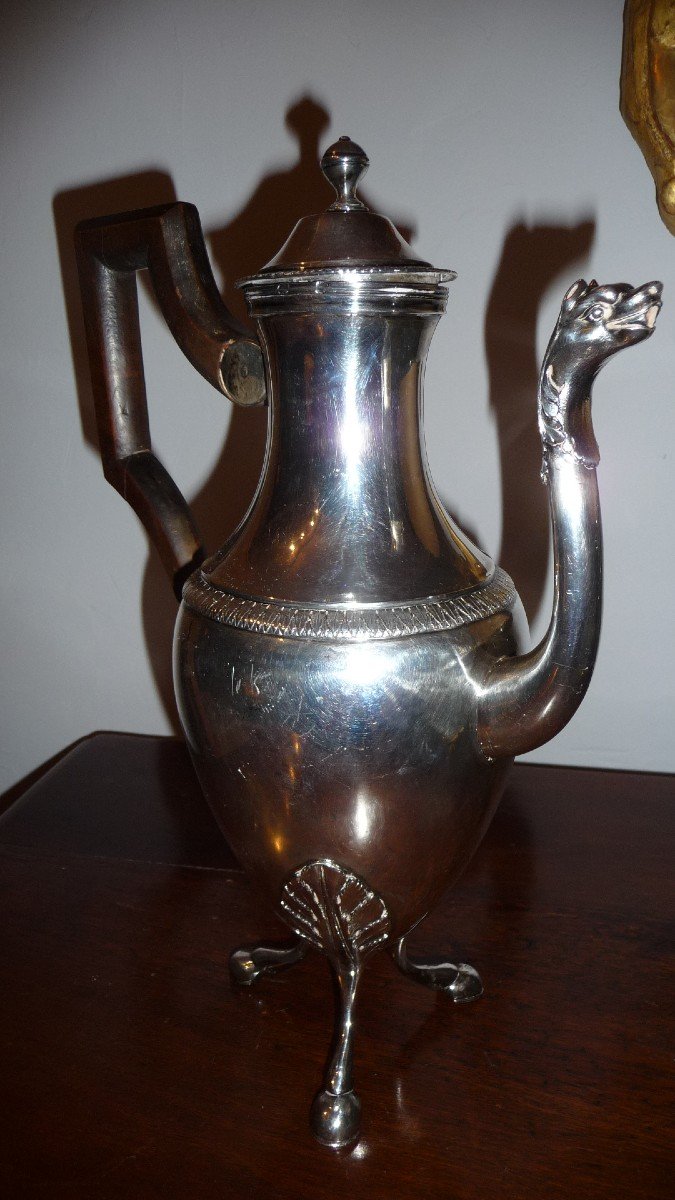 Large And Heavy Solid Silver Jug, From The First Empire Period. (circa 1805)