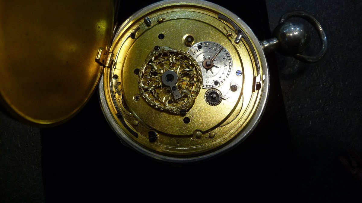 First Empire Silver Hour And Quarter Striking Watch From (reyst In Lyon) Circa 1800-photo-1