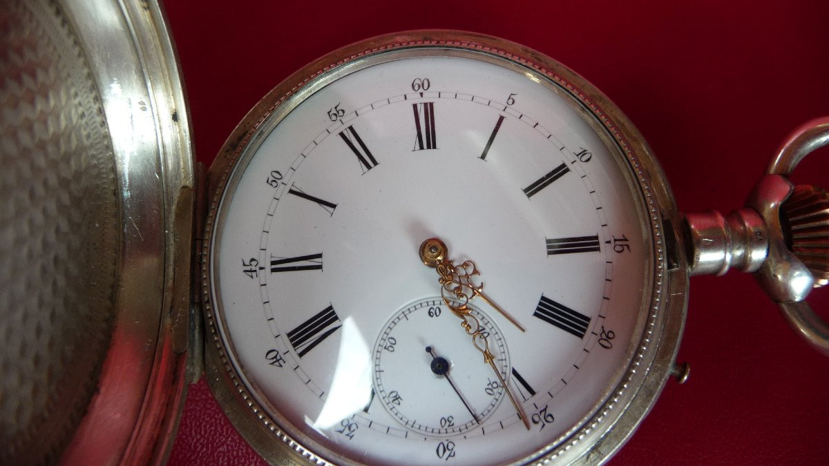 Important Solid Silver Savonnette Watch By (ferrary), 1900s-photo-4