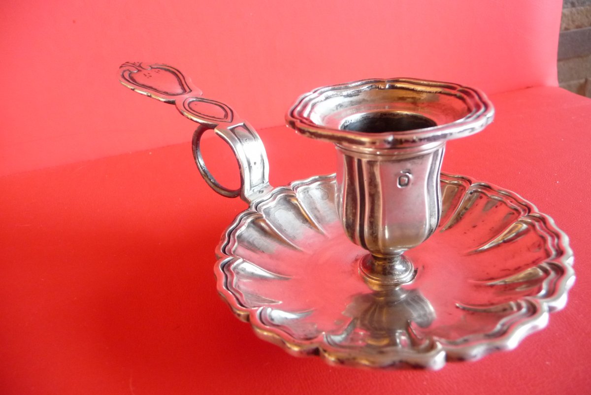 Regency Style Hand Candle Holder In Sterling Silver ,.-photo-2