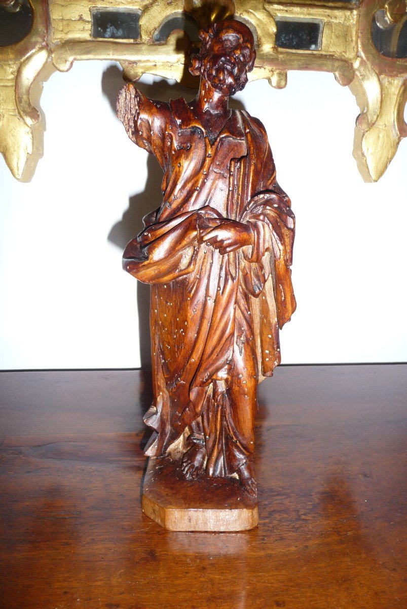 Statue Bois XVIIème (personnage Barbu) St Joseph?