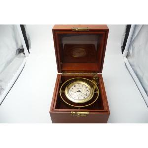 Rare Chronomètre De Marine Waltham De La Seconde Guerre Mondiale, Dans Son Coffret En Acajou