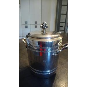 Ice Cooler By (roux Marquiand), Silver Metal, Glass Interior, New In Stock