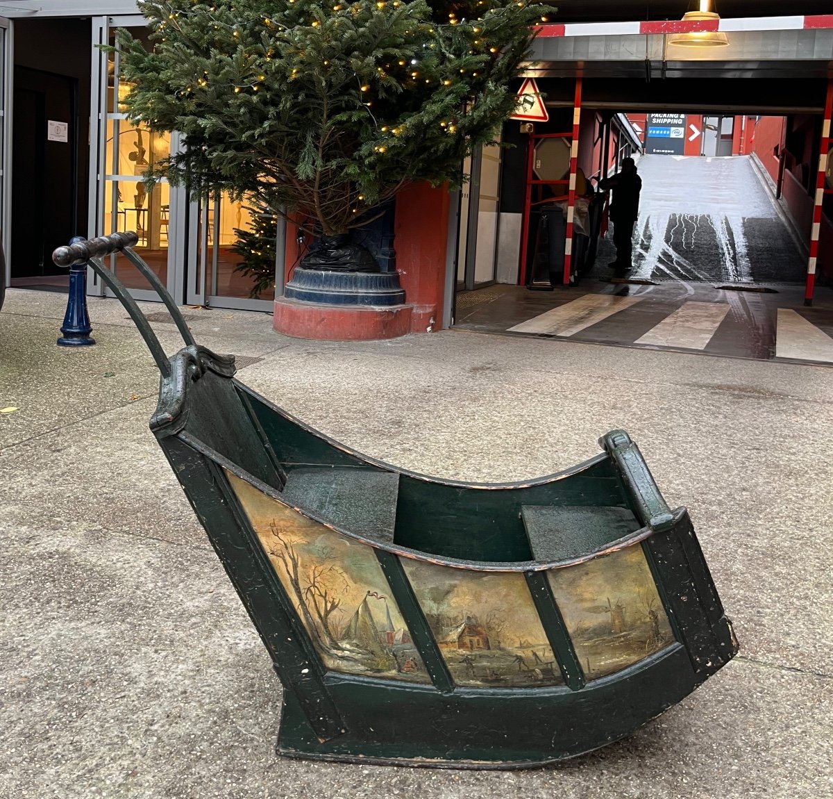 Luge Traîneau 18 Eme Siècle Hollande Peinte