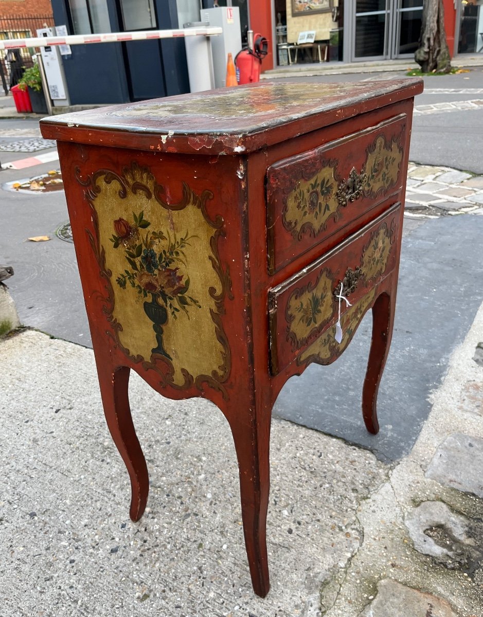 Petite Commode Peinte Sicile 18 eme  Siecle 