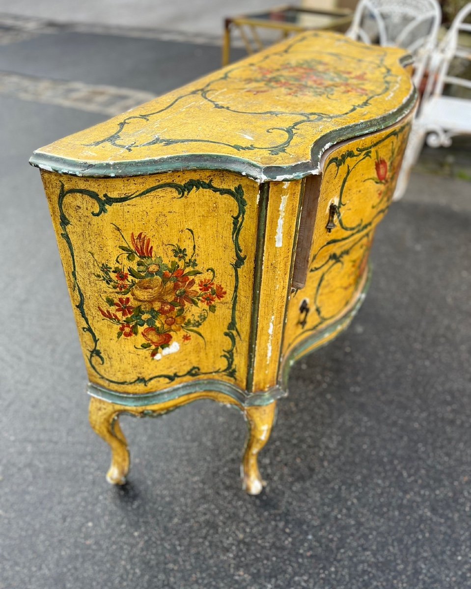 Commode Peinte Italienne, Fin Du XIXe Siècle -photo-3