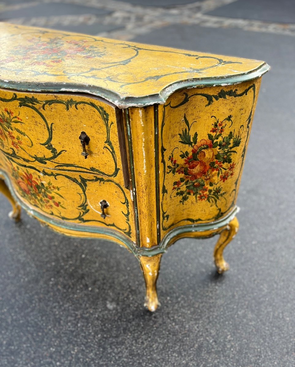 Commode Peinte Italienne, Fin Du XIXe Siècle -photo-4