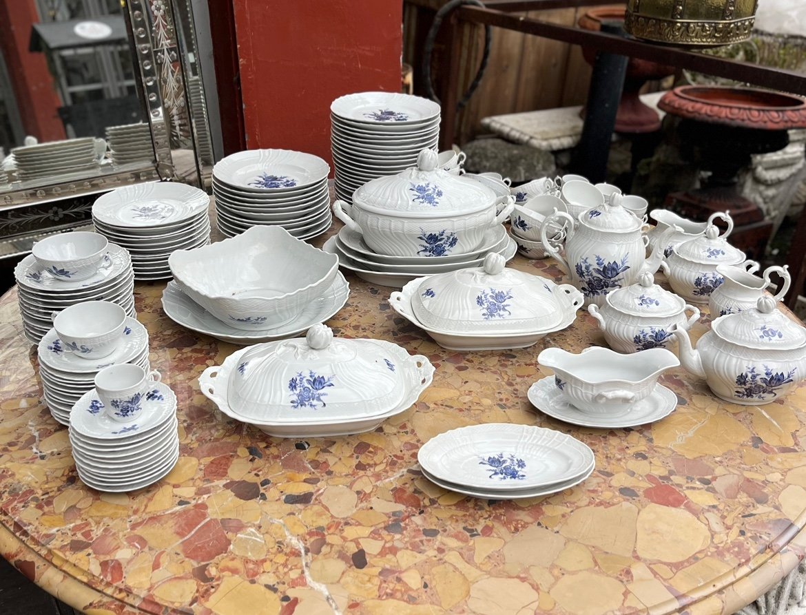 Service de table  en Porcelaine De La Marque Ginori, Italie, Décor Peint à La Main-photo-2