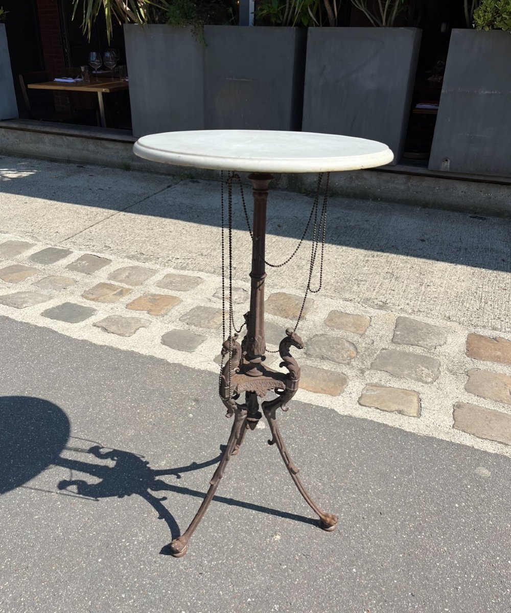 Table De Guéridon Avec Un Plateau En Marbre, XIXe Siècle -photo-2