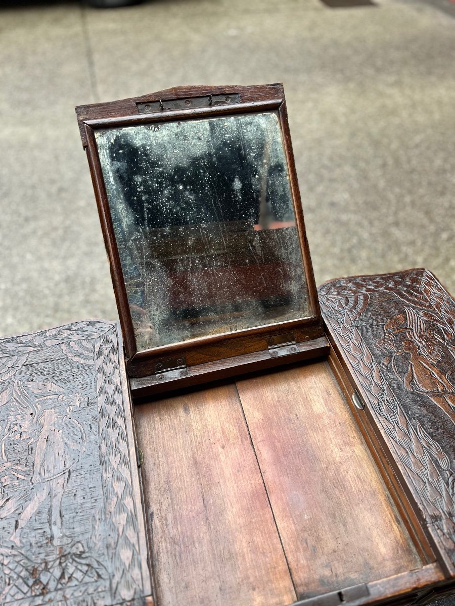 Louis XV Period Dressing Table With Later Carved Decor, 18th Century-photo-2