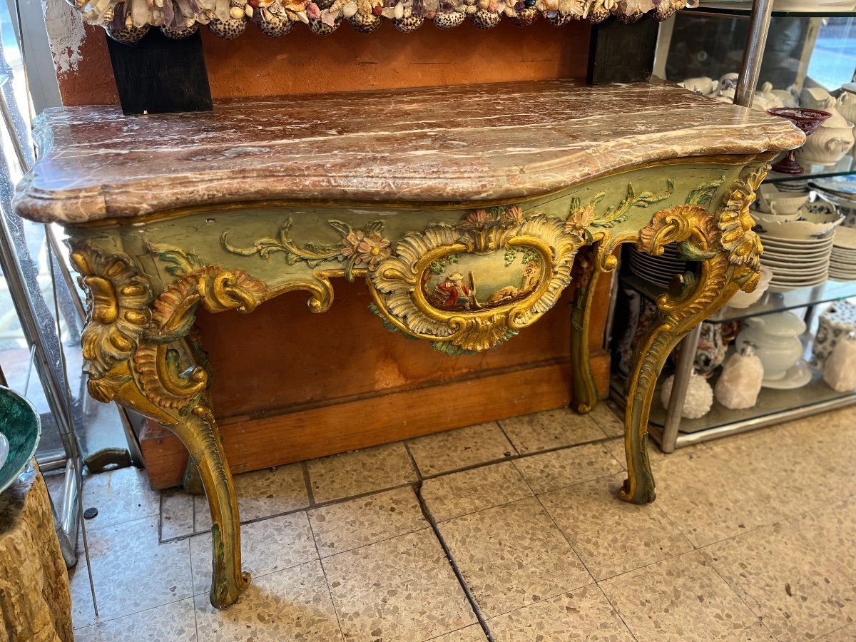 Italian Baroque Genoese Console, 18th Century -photo-3