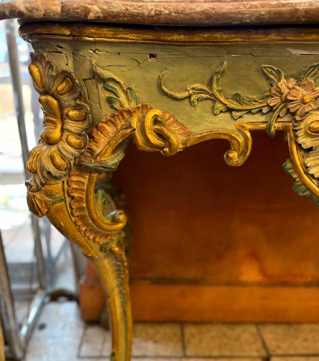 Italian Baroque Genoese Console, 18th Century -photo-2