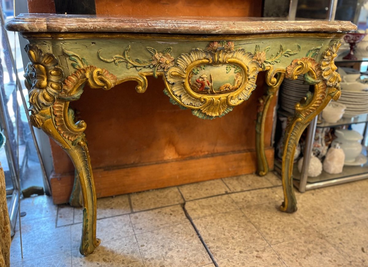 Italian Baroque Genoese Console, 18th Century 