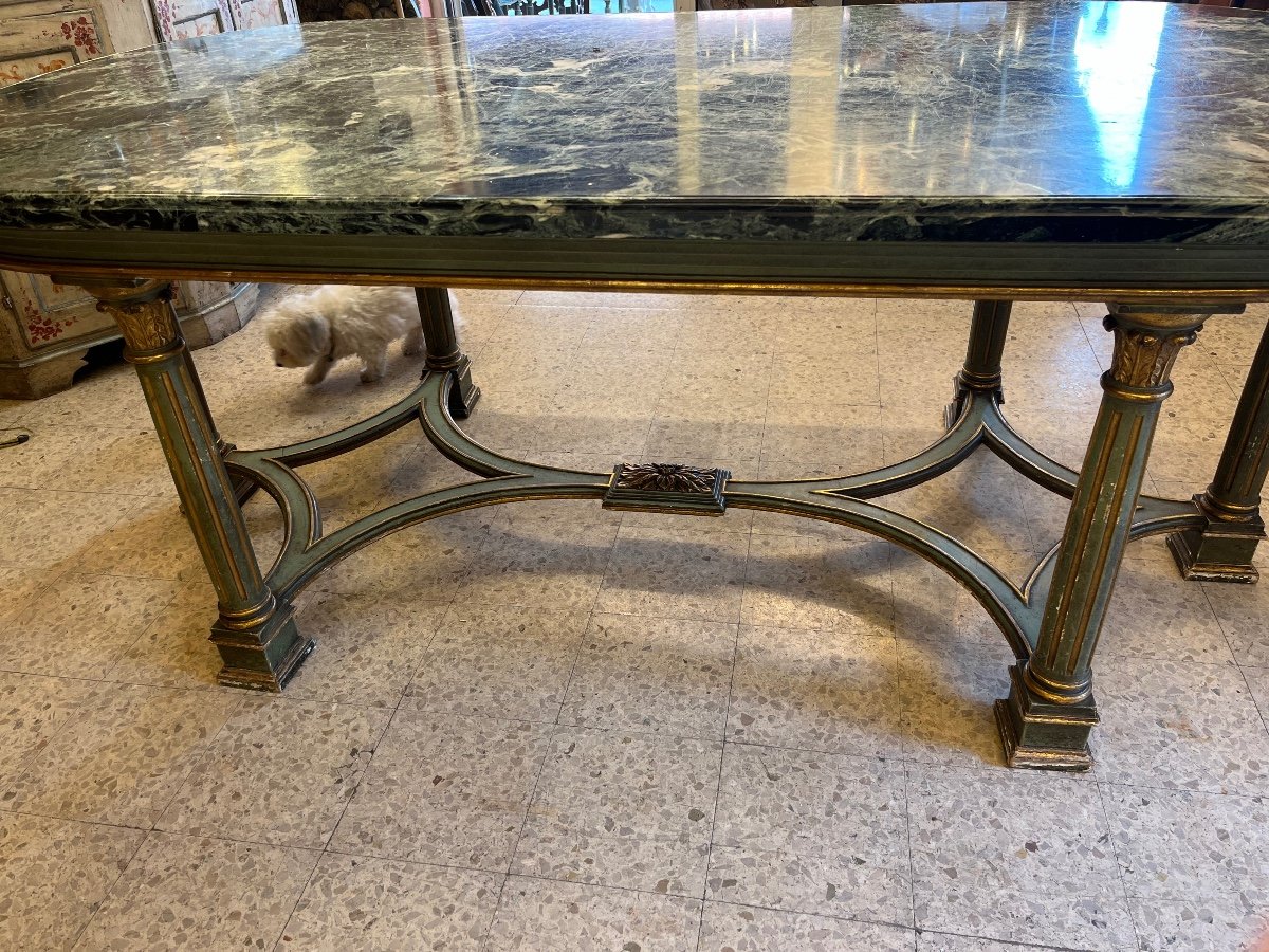 19th Century Italian Oval Dining Table, Greendes Alpes Marble-photo-3