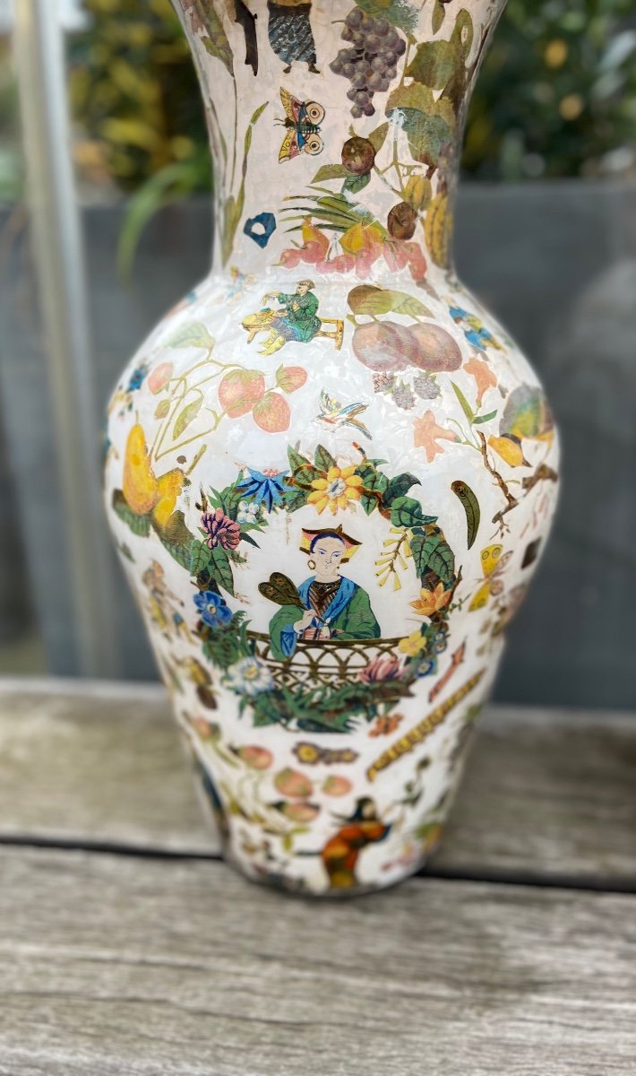 Pair Of Blown Glass Vases, 19th Century-photo-1