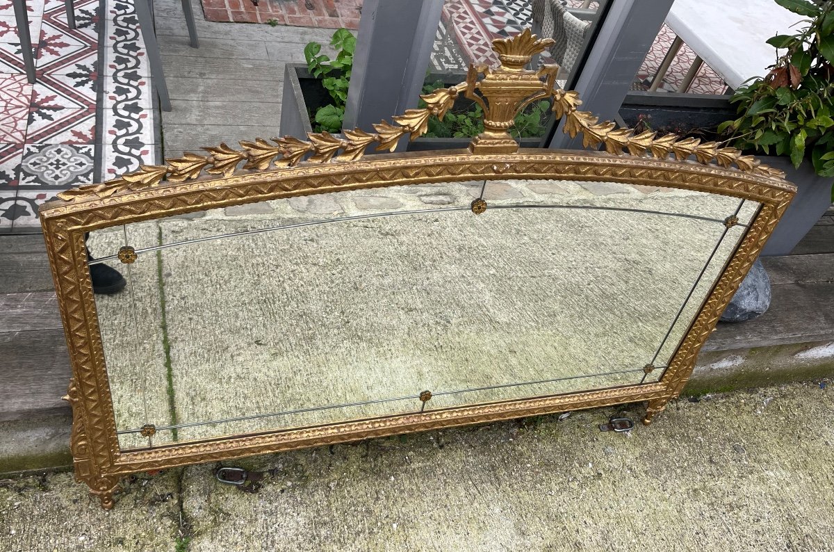 Gilded Wood Mirror Early 20th Century Louis XVI Style -photo-2