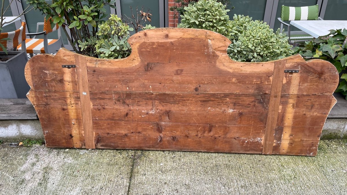 Headboard Made With Oil On Wood 18th Century Decorated With An Italian Coat Of Arms -photo-4