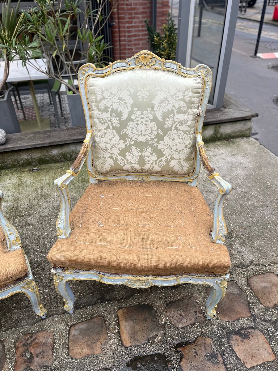 Paire De Fauteuils De Style Régence, Fin XIXe Siècle-photo-2