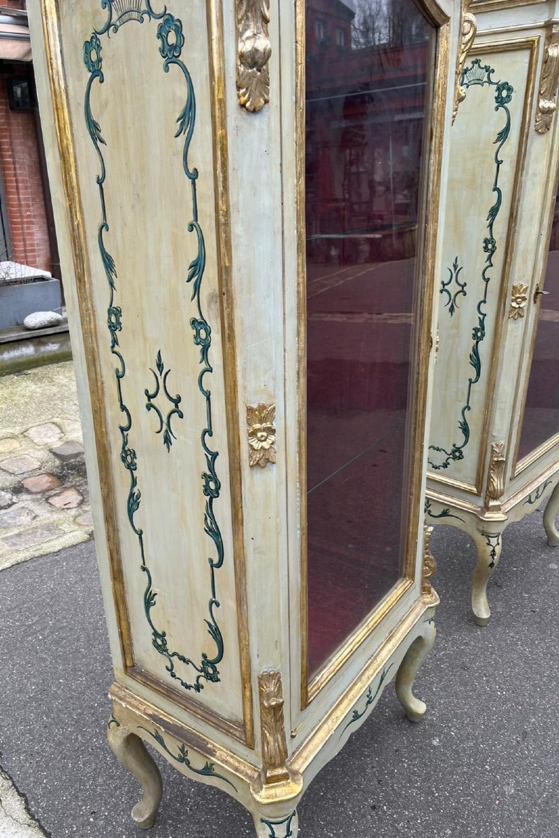 Pair Of Venetian-style Display Cabinets, Italy, Late 19th Century-photo-2