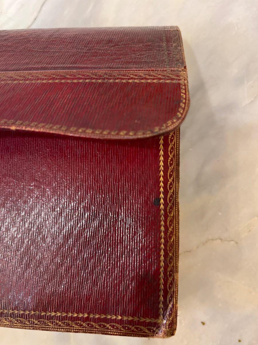 Red Shagreen Document Holder, Early 19th Century -photo-1