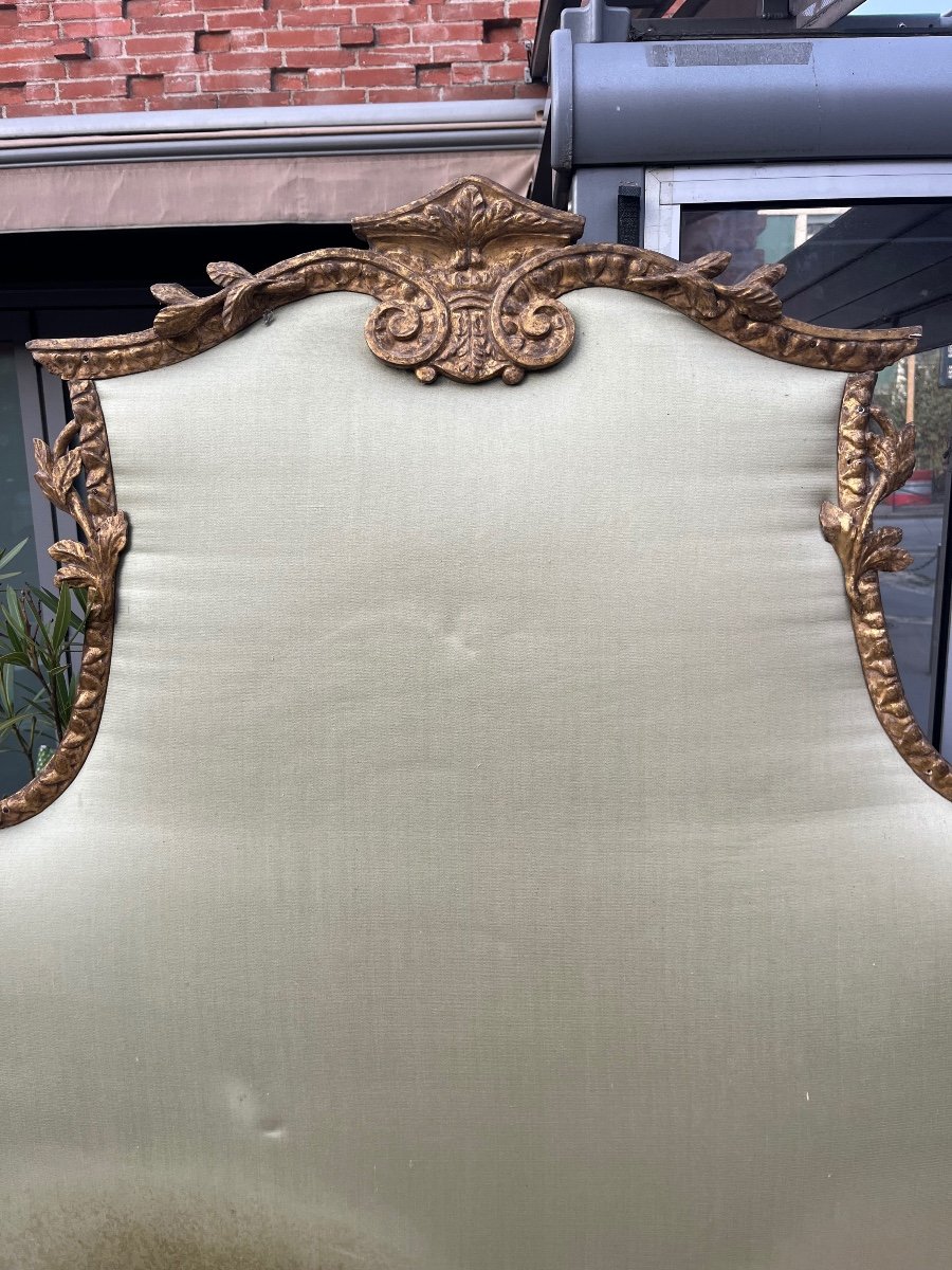 19th Century Italian Headboard With Gilded Wood Frieze -photo-4