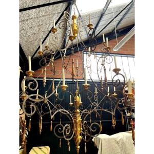Rare Italian Chandelier Late 17th Early 18th
