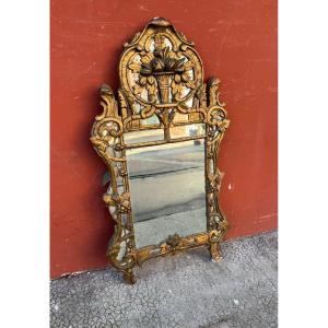 Miroir Oeil De Sorcière Style Napoleon III Miroir 32cm Patine 