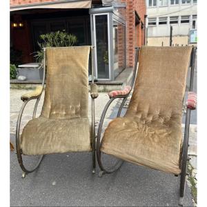 Pair Of Rocking Chairs, 19th Century