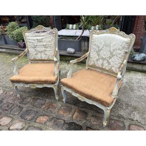 Pair Of Regency Style Armchairs, Late 19th Century