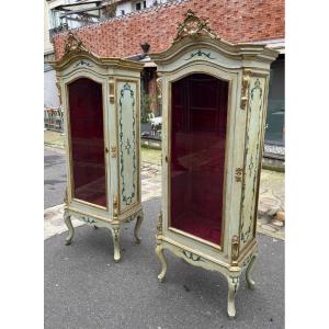 Pair Of Venetian-style Display Cabinets, Italy, Late 19th Century