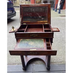 Empire Period Mahogany Dressing Table With Writing Desk 