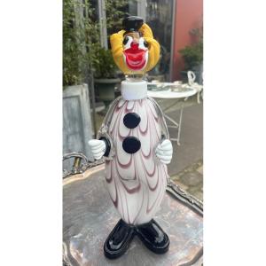 Bouteille Ou Carafe Murano En Forme De Clown XX EME 