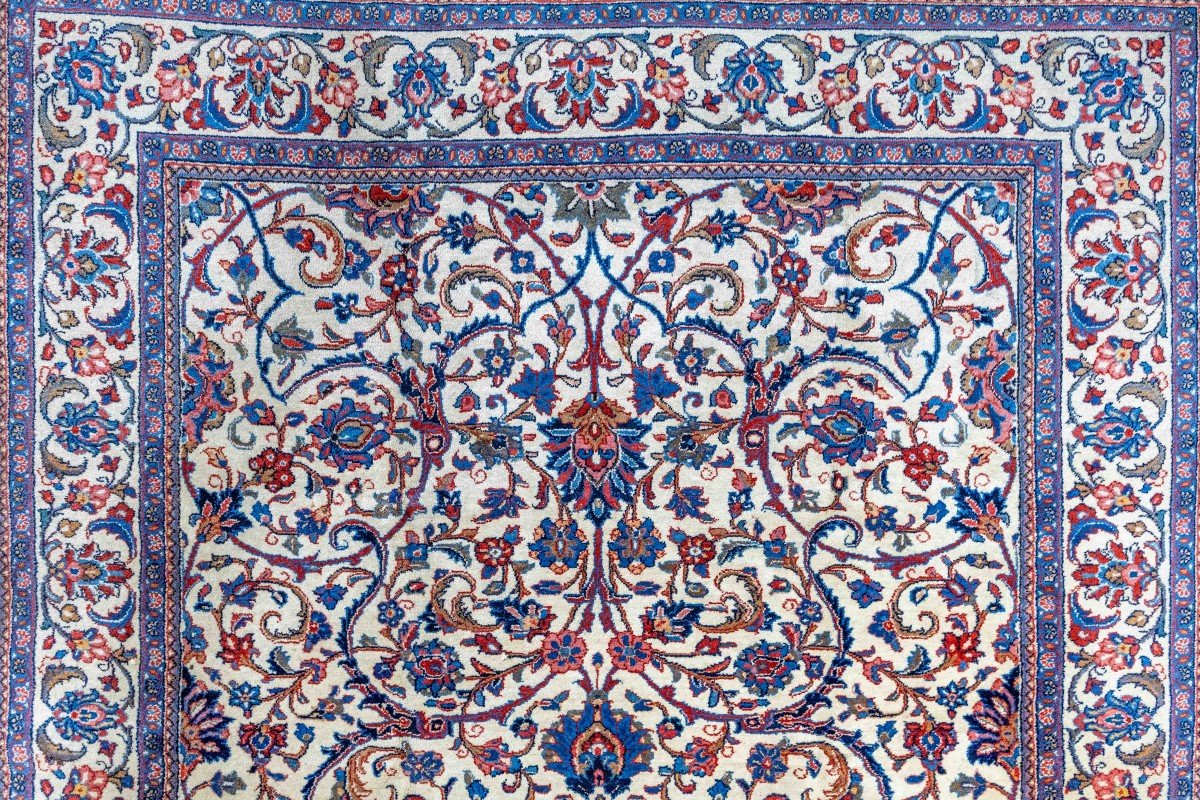 319x227 Cm Tapis Persan Sarough Farahan Noué à La Main-photo-4