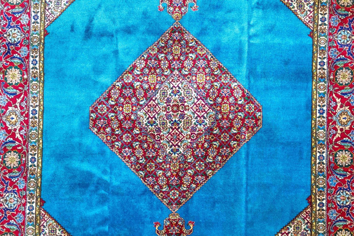 Couleur Rare 330x238 Cm Tapis Persan Noué à La Main Médaillon Tabriz-photo-4