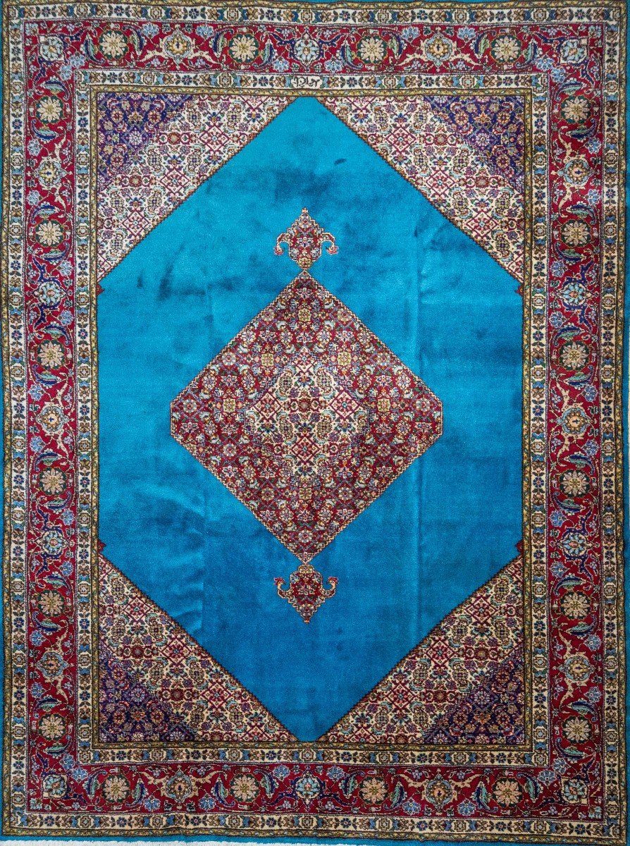 Couleur Rare 330x238 Cm Tapis Persan Noué à La Main Médaillon Tabriz