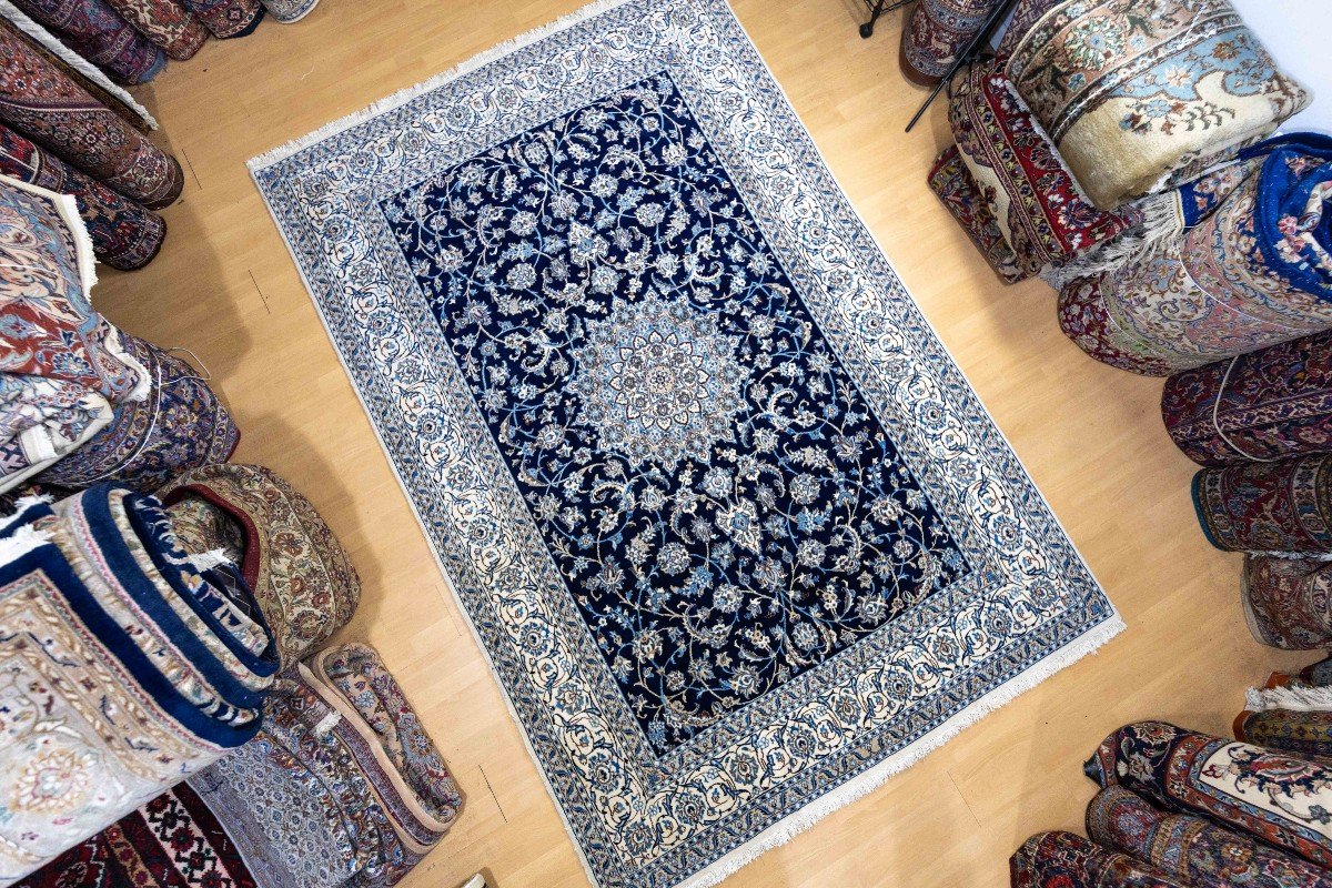 296x195 Cm Genuine Hand-knotted Nain 9la Persian Carpet-photo-2