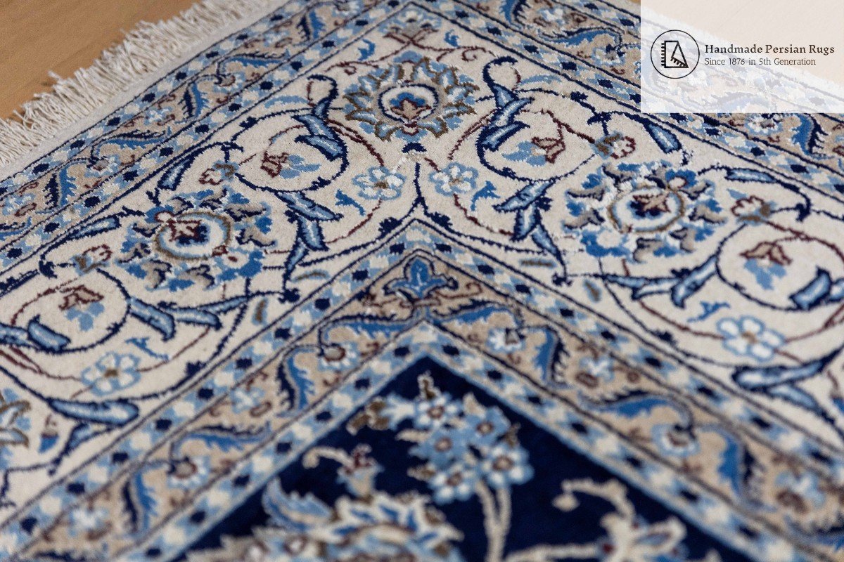 296x195 Cm Genuine Hand-knotted Nain 9la Persian Carpet-photo-3