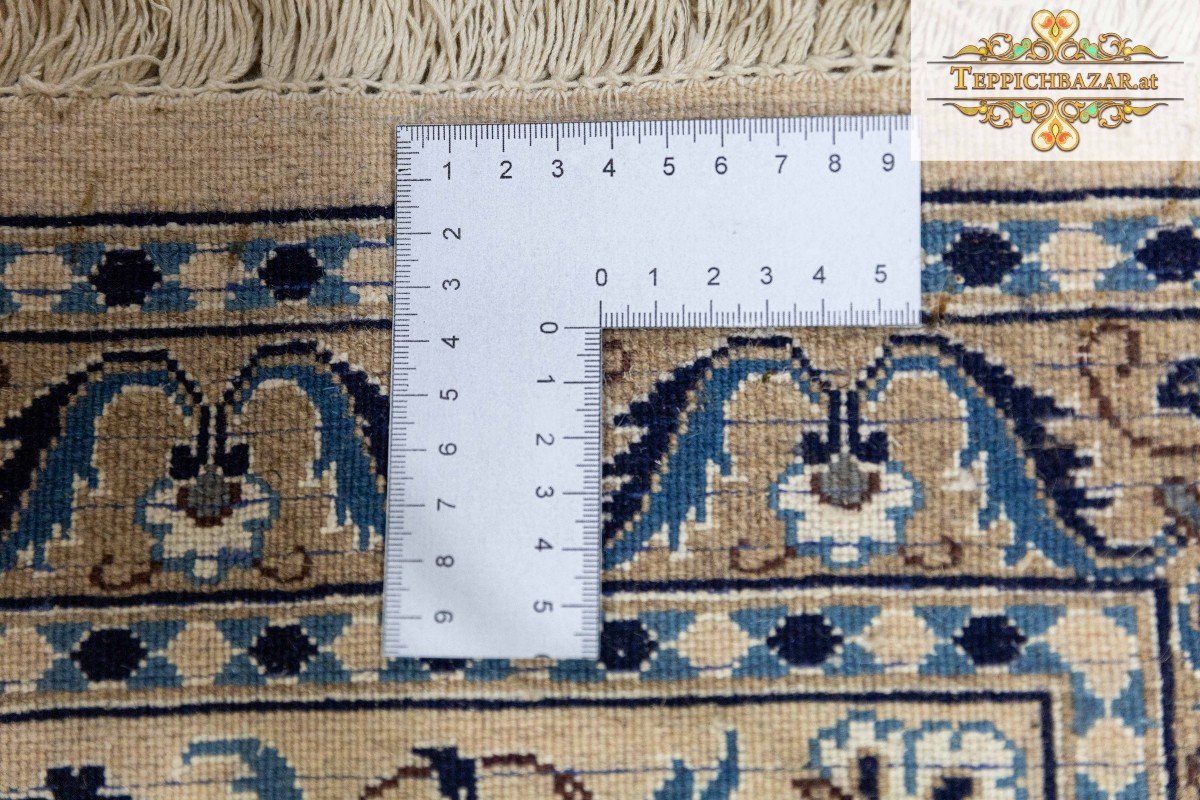 296x195 Cm Genuine Hand-knotted Nain 9la Persian Carpet-photo-6