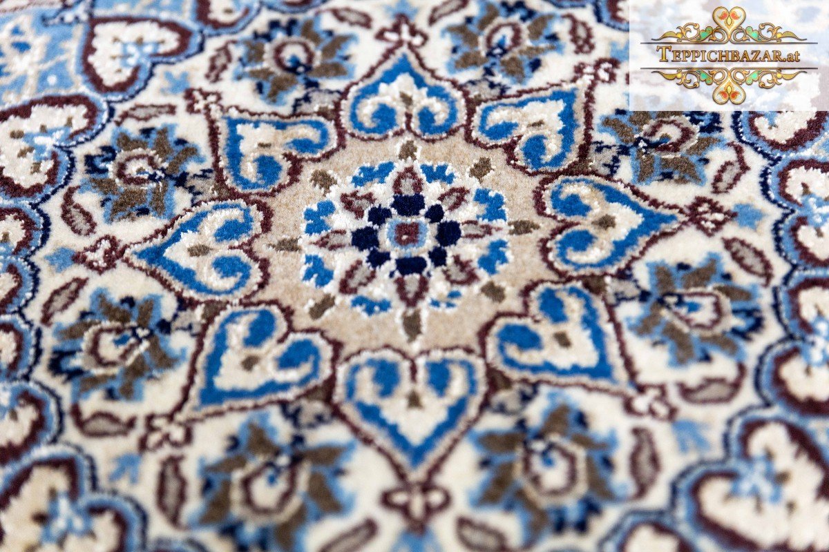 296x195 Cm Genuine Hand-knotted Nain 9la Persian Carpet-photo-8