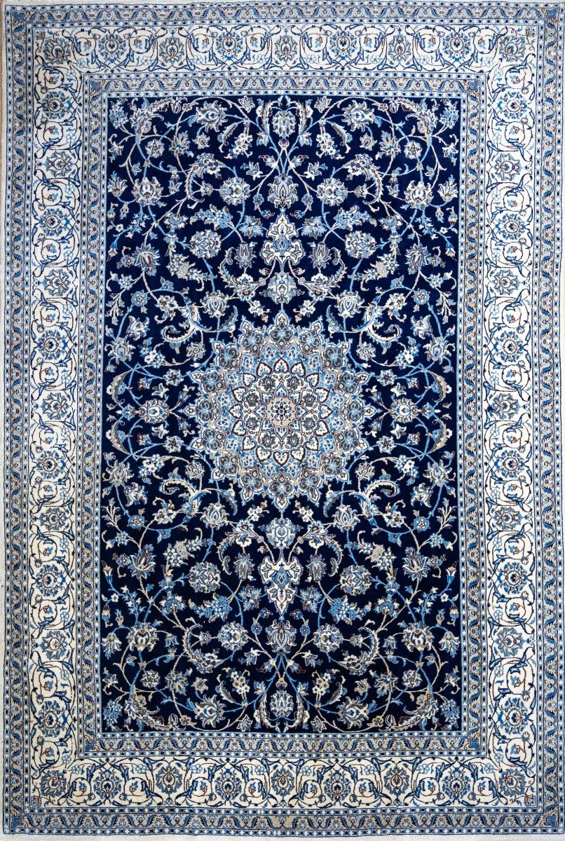 296x195 Cm Genuine Hand-knotted Nain 9la Persian Carpet