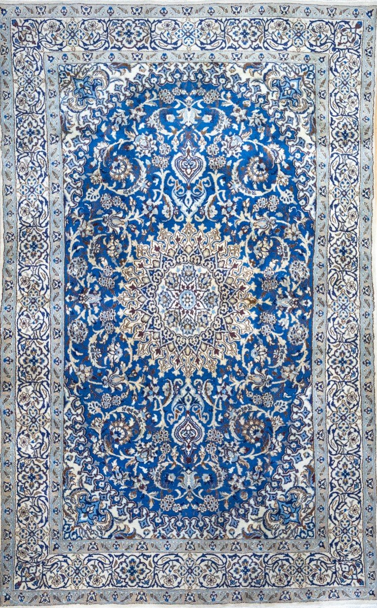 299x182 Cm Genuine Hand-knotted Nain 12la Persian Carpet | Lachak-toranj Medallion